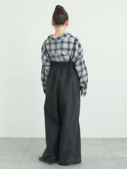 サス付きハイウエストパンツ（ブラック/ベージュ/カーキ）｜Samansa Mos2（サマンサ モスモス）通販