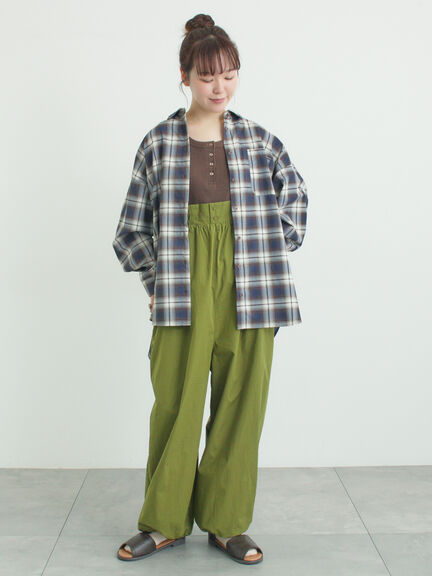 サス付きハイウエストパンツ（ブラック/ベージュ/カーキ）｜Samansa Mos2（サマンサ モスモス）通販