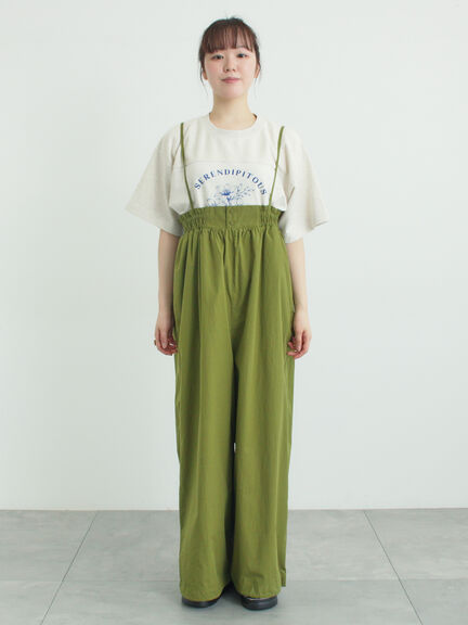 サス付きハイウエストパンツ（ブラック/ベージュ/カーキ）｜Samansa Mos2（サマンサ モスモス）通販