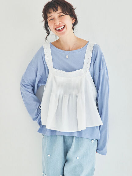 ピンタックレースビスチェ（オフホワイト/ブラック）｜Samansa Mos2（サマンサ モスモス）通販