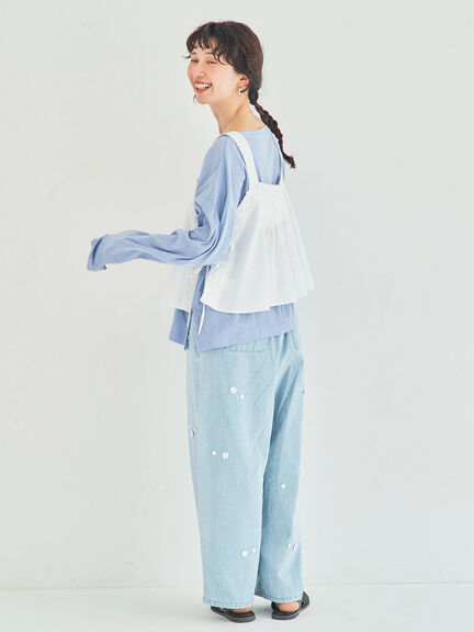 ピンタックレースビスチェ（オフホワイト/ブラック）｜Samansa Mos2（サマンサ モスモス）通販