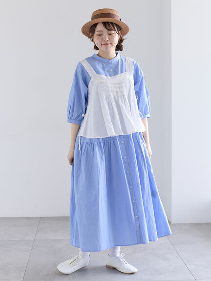 ピンタックレースビスチェ（オフホワイト/ブラック）｜Samansa Mos2（サマンサ モスモス）通販