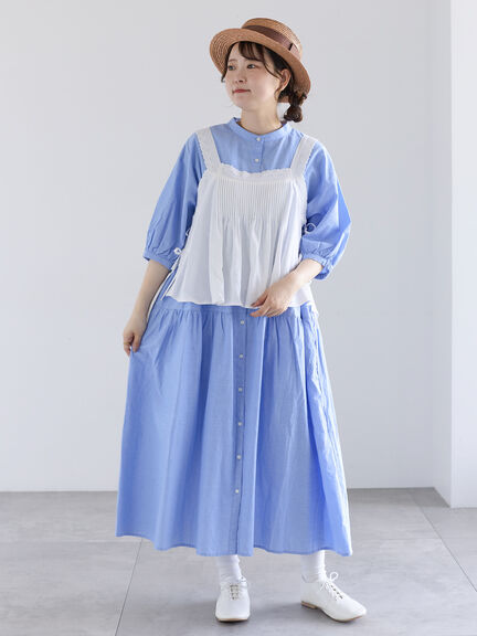 ピンタックレースビスチェ（オフホワイト/ブラック）｜Samansa Mos2（サマンサ モスモス）通販