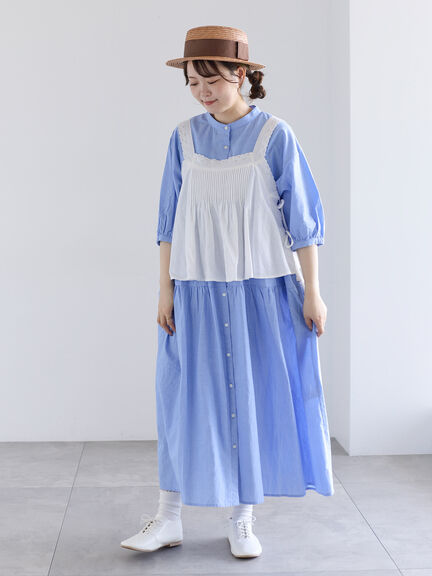 ピンタックレースビスチェ（オフホワイト/ブラック）｜Samansa Mos2（サマンサ モスモス）通販