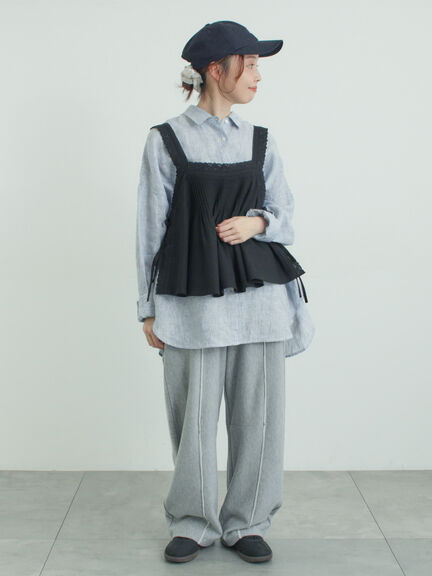 ピンタックレースビスチェ（オフホワイト/ブラック）｜Samansa Mos2（サマンサ モスモス）通販