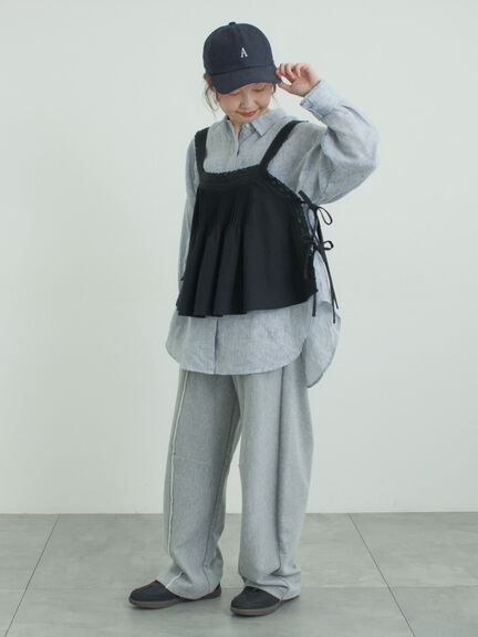 ピンタックレースビスチェ（オフホワイト/ブラック）｜Samansa Mos2（サマンサ モスモス）通販