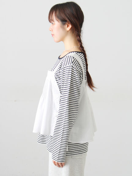 ピンタックレースビスチェ（オフホワイト/ブラック）｜Samansa Mos2（サマンサ モスモス）通販