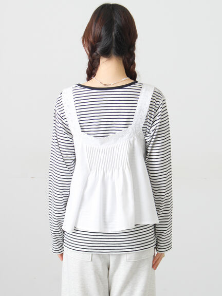 ピンタックレースビスチェ（オフホワイト/ブラック）｜Samansa Mos2（サマンサ モスモス）通販