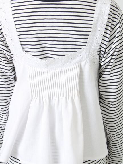 ピンタックレースビスチェ（オフホワイト/ブラック）｜Samansa Mos2（サマンサ モスモス）通販