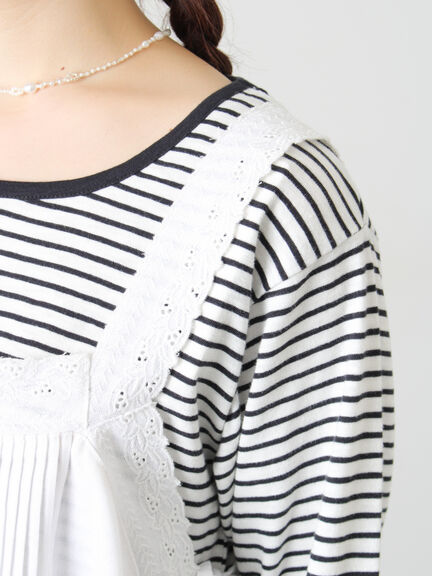 ピンタックレースビスチェ（オフホワイト/ブラック）｜Samansa Mos2（サマンサ モスモス）通販