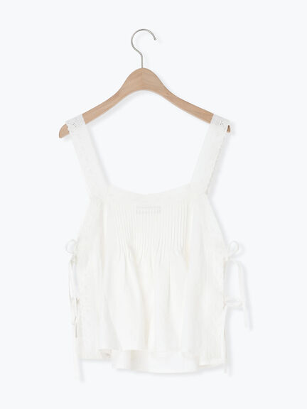 ピンタックレースビスチェ（オフホワイト/ブラック）｜Samansa Mos2（サマンサ モスモス）通販