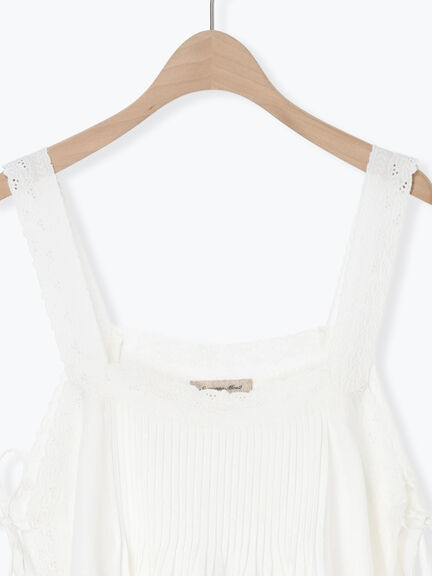 ピンタックレースビスチェ（オフホワイト/ブラック）｜Samansa Mos2（サマンサ モスモス）通販