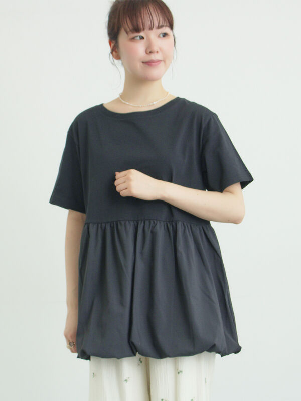 【多機能】バルーンコンビカットソー（ブラック）｜Samansa Mos2（サマンサ モスモス）通販