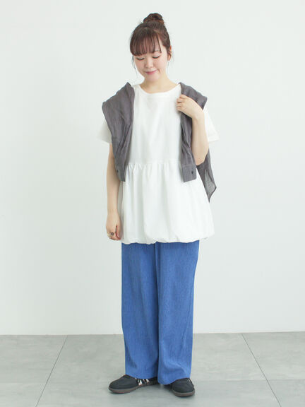 【多機能】バルーンコンビカットソー（オフホワイト/ブラック/ラベンダー）｜Samansa Mos2（サマンサ モスモス）通販