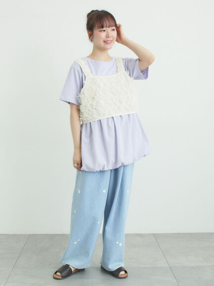 【多機能】バルーンコンビカットソー（オフホワイト/ブラック/ラベンダー）｜Samansa Mos2（サマンサ モスモス）通販