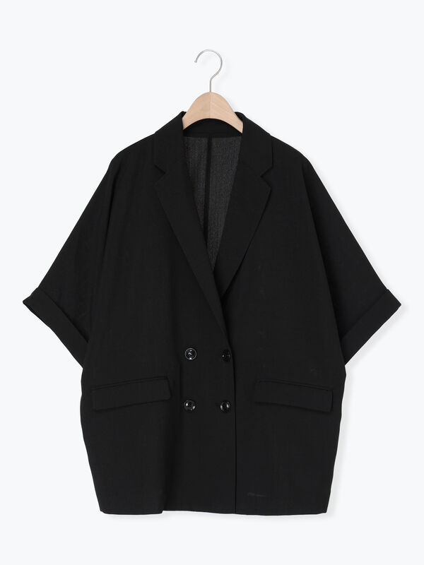 ダブル釦5分袖ジャケット（ブラック）｜Samansa Mos2（サマンサ モスモス）通販