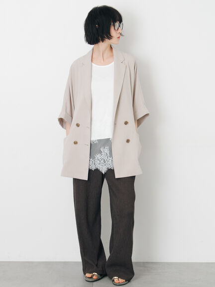 ダブル釦5分袖ジャケット（ブラック/ベージュ/カーキ）｜Samansa Mos2（サマンサ モスモス）通販