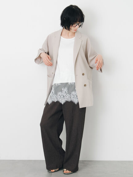 ダブル釦5分袖ジャケット（ブラック/ベージュ/カーキ）｜Samansa Mos2（サマンサ モスモス）通販