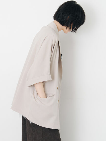 ダブル釦5分袖ジャケット（ブラック/ベージュ/カーキ）｜Samansa Mos2（サマンサ モスモス）通販