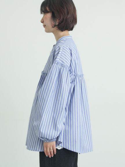 【多機能】フリル切替スキッパーシャツ（オフホワイト/ブラック/サックスブルー/ネイビー）｜Samansa Mos2（サマンサ モスモス）通販