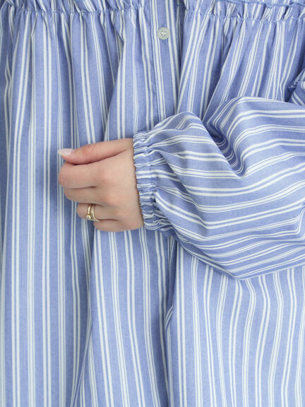 【多機能】フリル切替スキッパーシャツ（オフホワイト/ブラック/サックスブルー/ネイビー）｜Samansa Mos2（サマンサ モスモス）通販