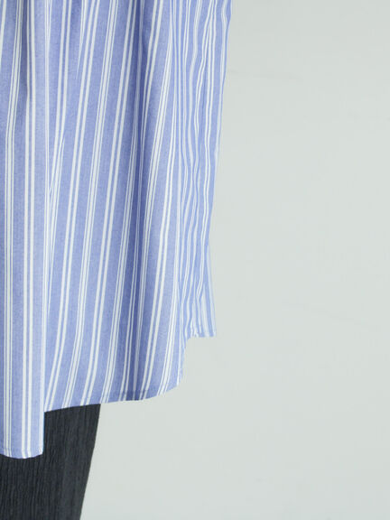 【多機能】フリル切替スキッパーシャツ（オフホワイト/ブラック/サックスブルー/ネイビー）｜Samansa Mos2（サマンサ モスモス）通販