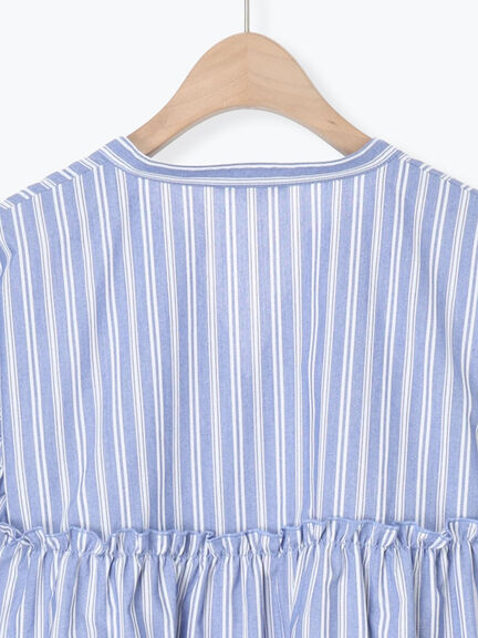 【多機能】フリル切替スキッパーシャツ（オフホワイト/ブラック/サックスブルー/ネイビー）｜Samansa Mos2（サマンサ モスモス）通販