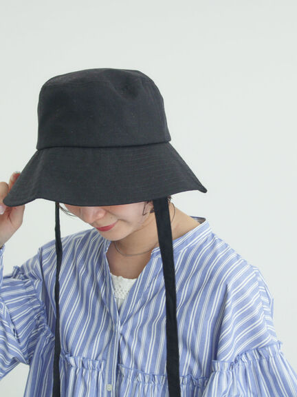 【遮熱/消臭効果】リネン混ハット（ブラック/ベージュ）｜Samansa Mos2（サマンサ モスモス）通販