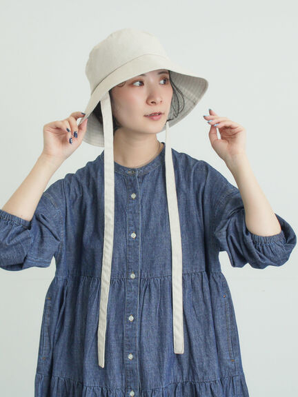 【遮熱/消臭効果】リネン混ハット（ブラック/ベージュ）｜Samansa Mos2（サマンサ モスモス）通販