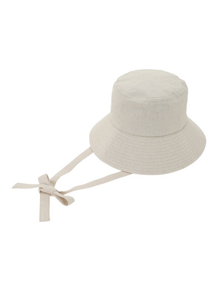 【遮熱/消臭効果】リネン混ハット（ブラック/ベージュ）｜Samansa Mos2（サマンサ モスモス）通販