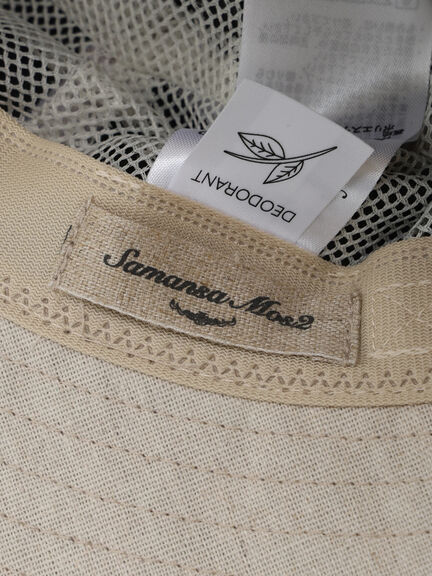 【遮熱/消臭効果】リネン混ハット（ブラック/ベージュ）｜Samansa Mos2（サマンサ モスモス）通販