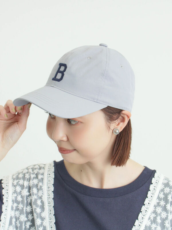 消臭効果】BIGイニシャル刺繍キャップ（グレー/ブラック/グリーン