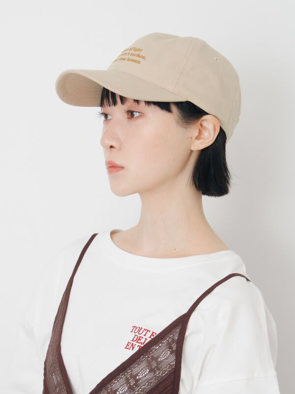 セール】 【消臭効果】コットンツイル刺繍キャップ（レッド/ベージュ