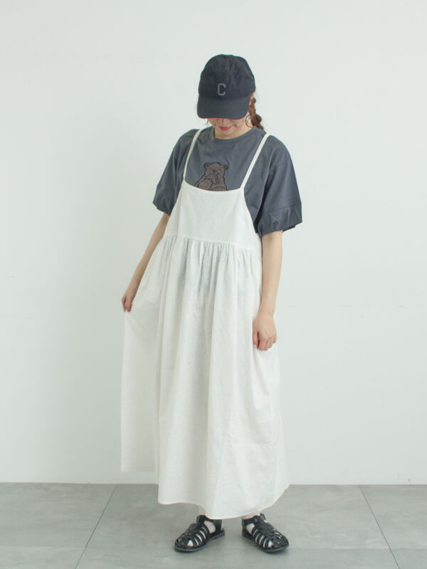 メルヘン×Samansa Mos2】総刺繍ワンピース（オフホワイト/ブラック