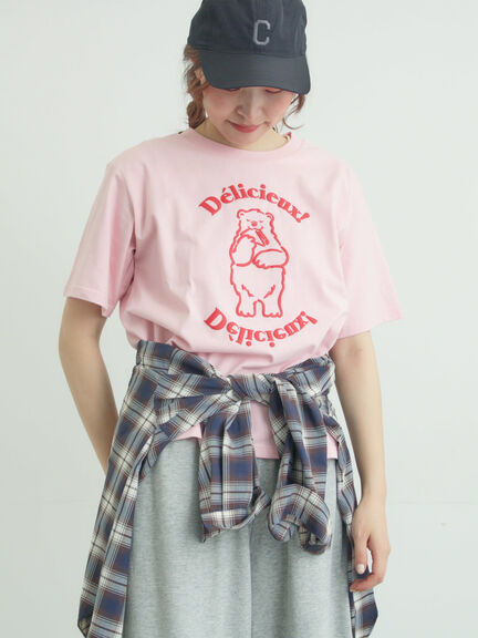 【メルヘン×Samansa Mos2】発泡プリントTシャツ（オフホワイト/グレー/ピンク）｜Samansa Mos2（サマンサ モスモス）通販