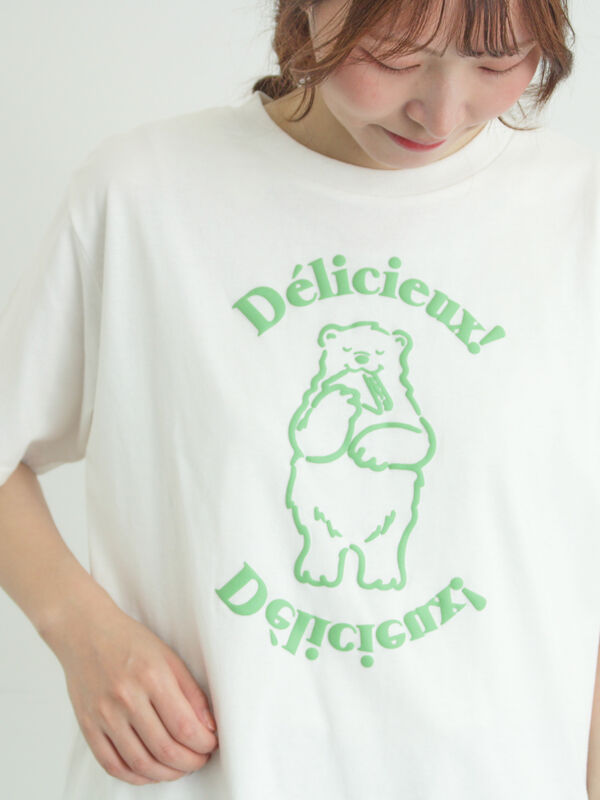 セール】 【メルヘン×Samansa Mos2】発泡プリントTシャツ（オフ