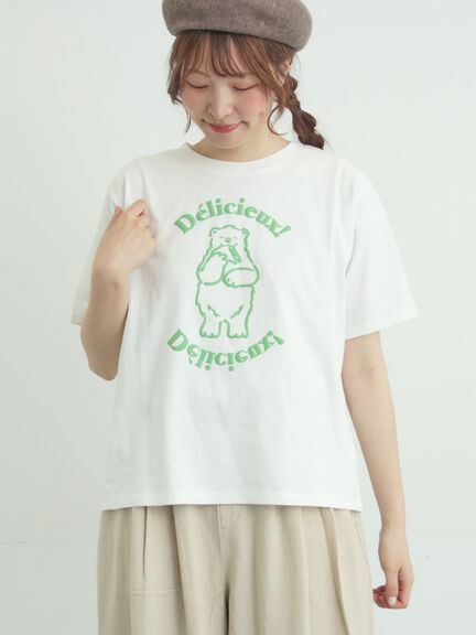 【メルヘン×Samansa Mos2】発泡プリントTシャツ（オフホワイト/グレー/ピンク）｜Samansa Mos2（サマンサ モスモス）通販