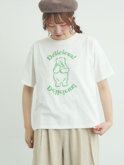 【メルヘン×Samansa Mos2】発泡プリントTシャツ（オフホワイト/グレー/ピンク）｜Samansa Mos2（サマンサ モスモス）通販