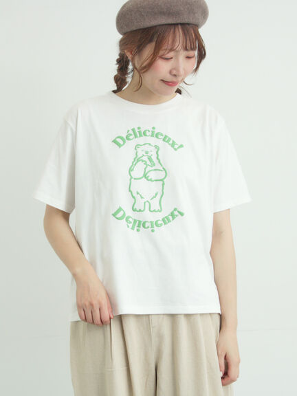 【メルヘン×Samansa Mos2】発泡プリントTシャツ（オフホワイト/グレー/ピンク）｜Samansa Mos2（サマンサ モスモス）通販