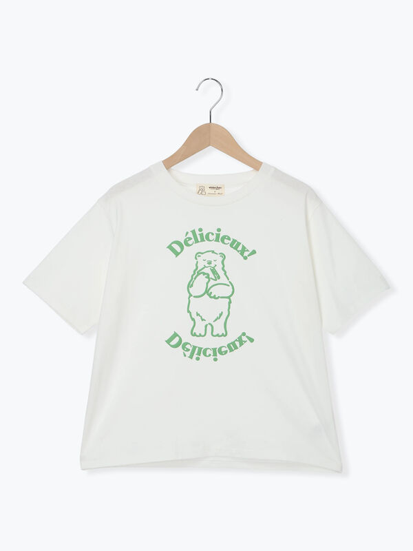 メルヘン×Samansa Mos2】発泡プリントTシャツ（オフホワイト/グレー