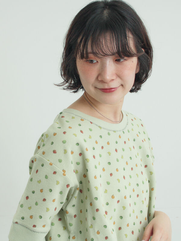 セール】 【メルヘン×Samansa Mos2】ワッフル総柄Tシャツ（オフ
