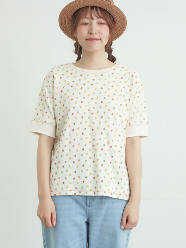 メルヘン×Samansa Mos2】ワッフル総柄Tシャツ（オフホワイト/ミント