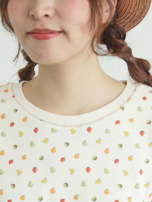 メルヘン×Samansa Mos2】ワッフル総柄Tシャツ（オフホワイト/ミント