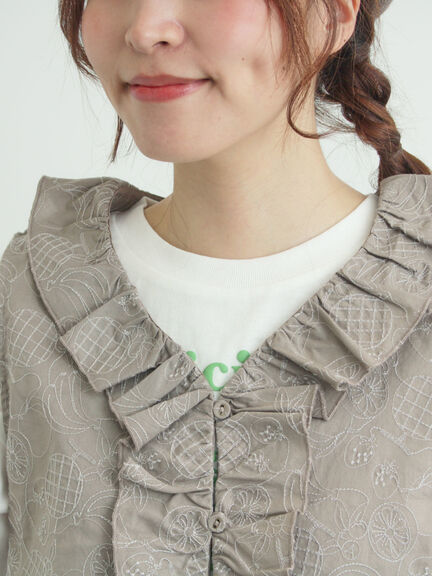 【メルヘン×Samansa Mos2】総刺繍ベスト（オフホワイト/ブラック/モカ）｜Samansa Mos2（サマンサ モスモス）通販