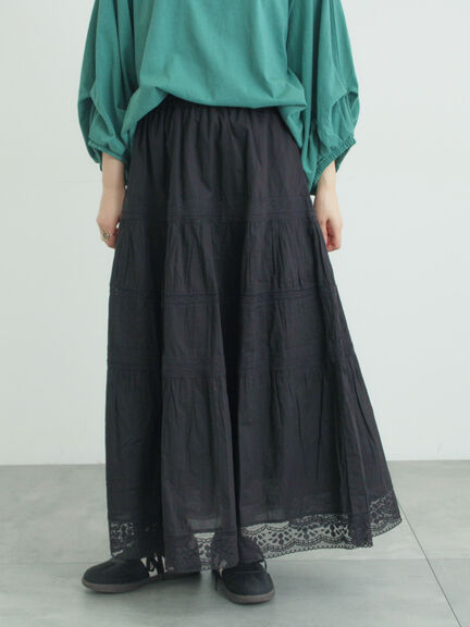 ティアードレーススカート（オフホワイト/ブラック/グレージュ）｜Samansa Mos2（サマンサ モスモス）通販