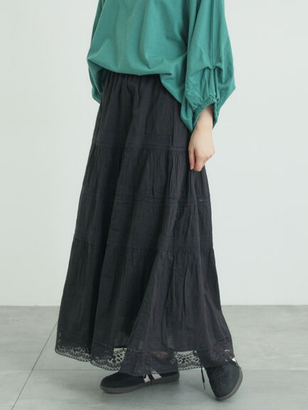 ティアードレーススカート（オフホワイト/ブラック/グレージュ）｜Samansa Mos2（サマンサ モスモス）通販