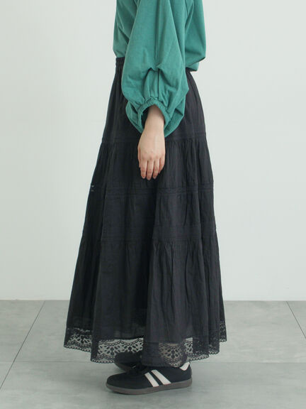 ティアードレーススカート（オフホワイト/ブラック/グレージュ）｜Samansa Mos2（サマンサ モスモス）通販
