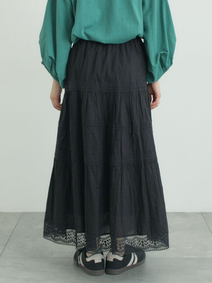 ティアードレーススカート（オフホワイト/ブラック/グレージュ）｜Samansa Mos2（サマンサ モスモス）通販