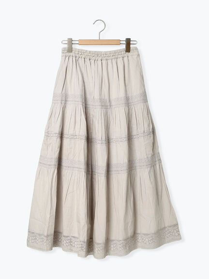 ティアードレーススカート（オフホワイト/ブラック/グレージュ）｜Samansa Mos2（サマンサ モスモス）通販