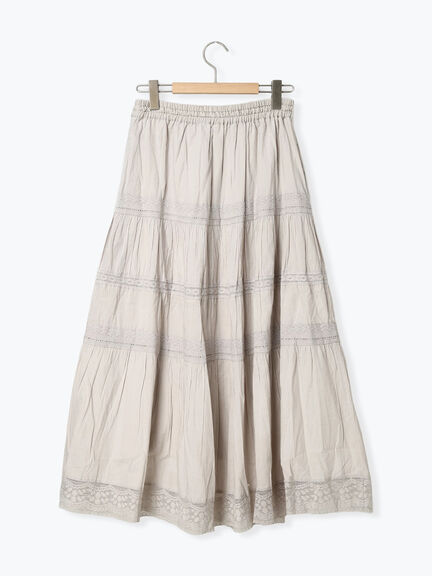 ティアードレーススカート（オフホワイト/ブラック/グレージュ）｜Samansa Mos2（サマンサ モスモス）通販